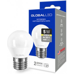 Светодиодная лампа GLOBAL LED G45 1-GBL-141 5W 3000K 220V Е27 АP